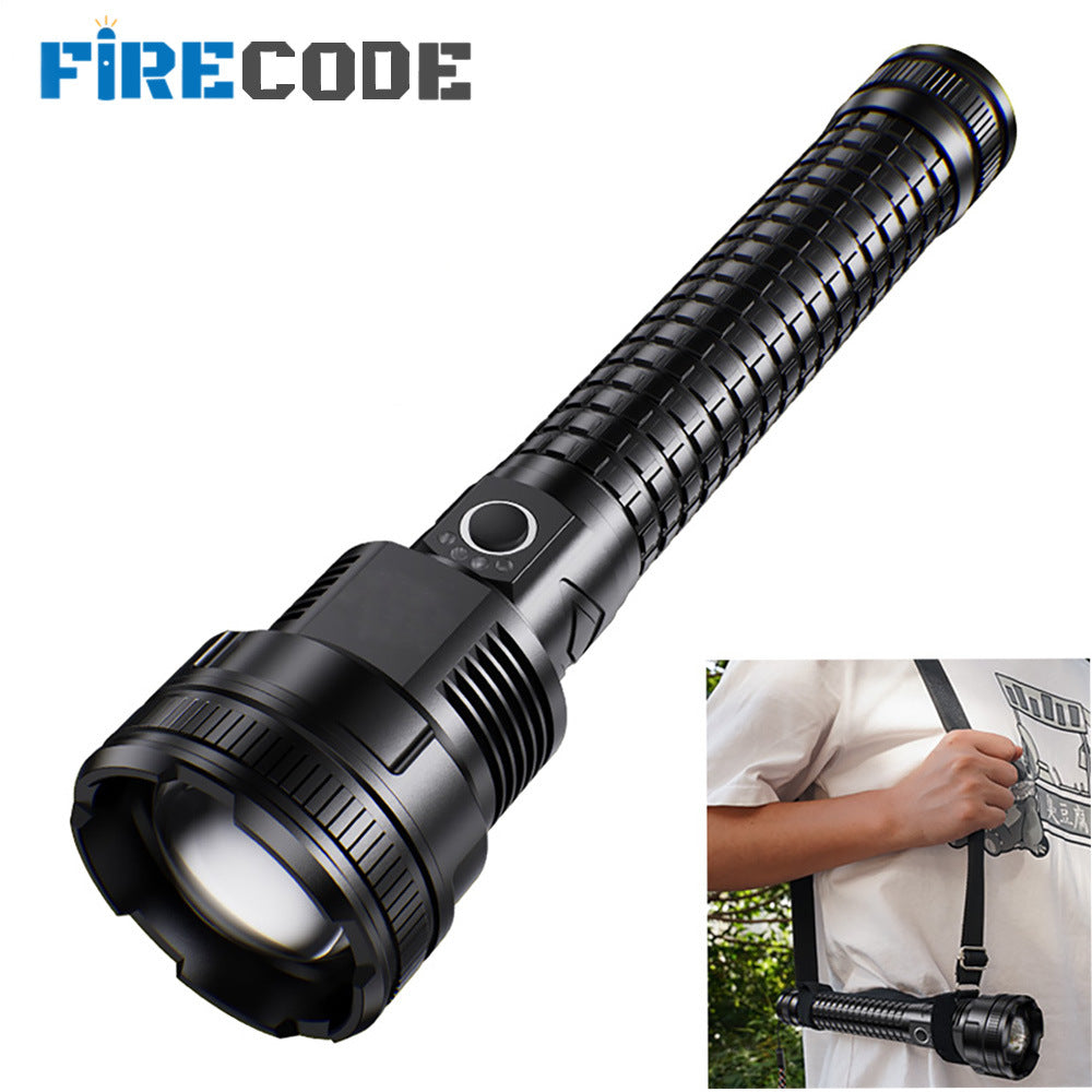 Cross-border wholesale flashlight P90 strong light rechargeable and retractable outdoor portable super bright long-range household small flashlight