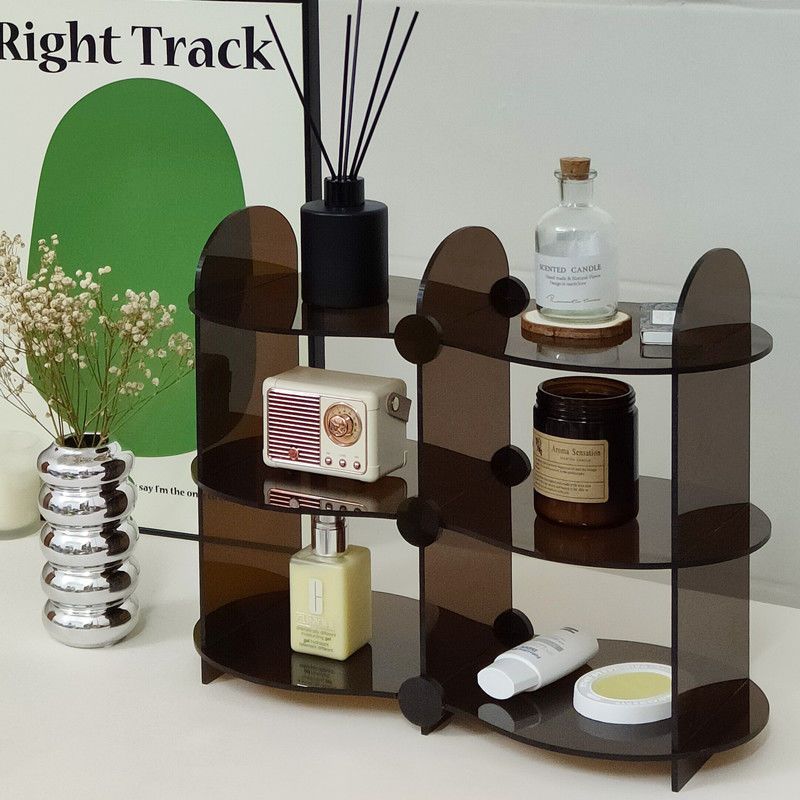 Nordic style acrylic perfume display rack, multi-tier mug organizer, desktop aromatherapy diffuser and water glass storage shelf