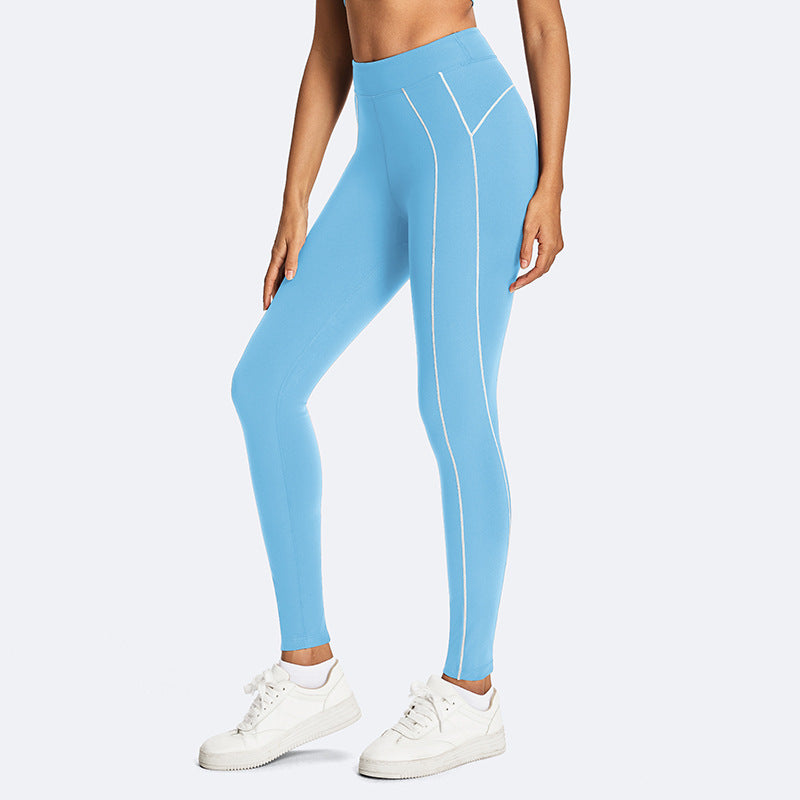 color block eco-friendly yoga pants - high waist, quick-dry, compression leggings for outdoor cycling, sports, fitness, and running
