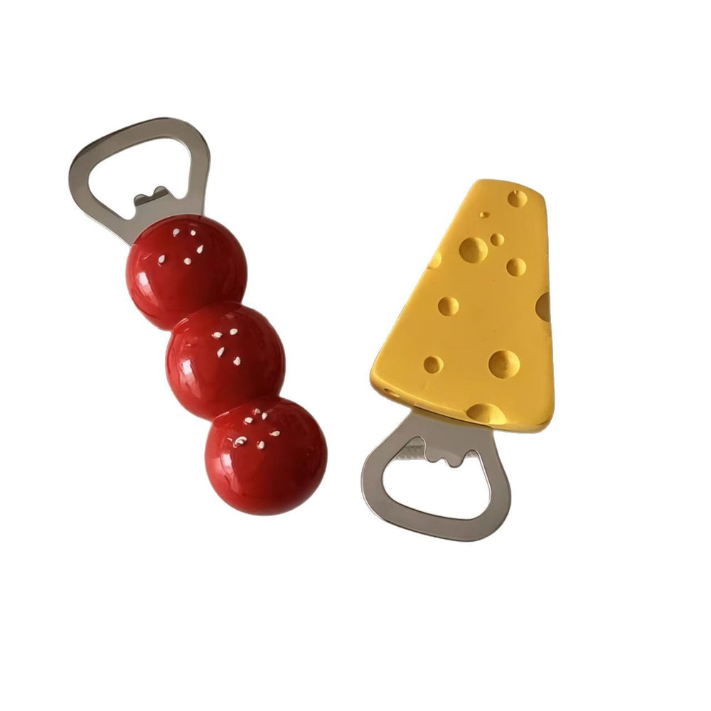 New cheese-themed cute simulation accessories fridge magnet bottle opener - creative magnetic bottle cap remover for home use - the ultimate bottle opener!