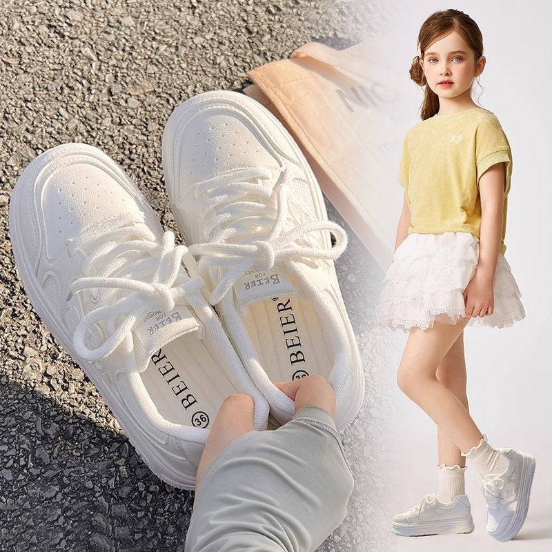 Girls' shoes:  spring/summer new collection - breathable, soft-soled, versatile white sneakers, princess-style canvas shoes, single mesh kids' athletic shoes