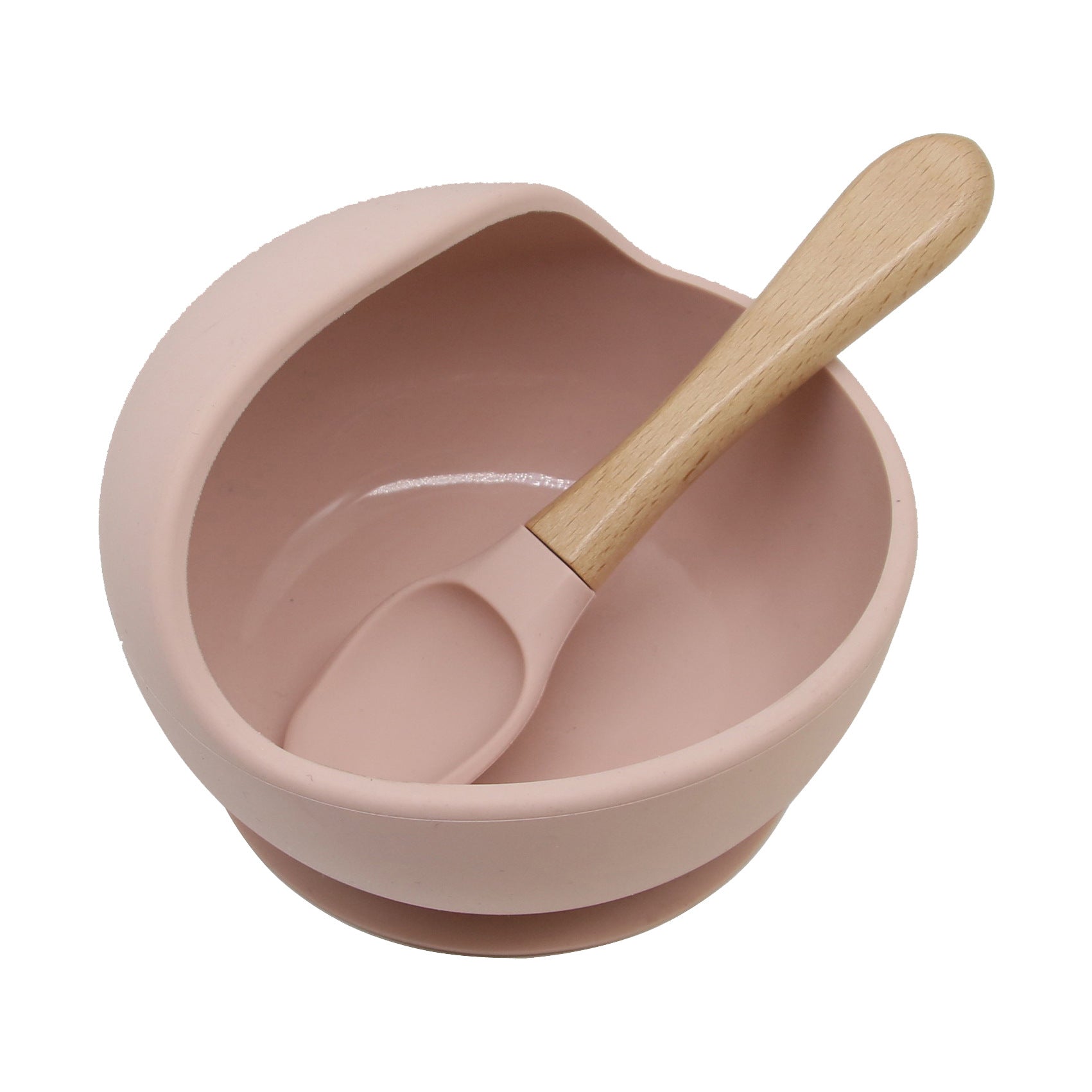 Cross-border new products baby silicone bowl baby eating fork spoon feeding tableware complementary food bowl simple silicone bowl set