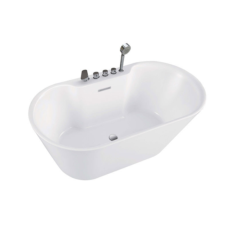 Sannora bathroom small apartment acrylic simple household oval adult single independent bathtub 1.5 meters