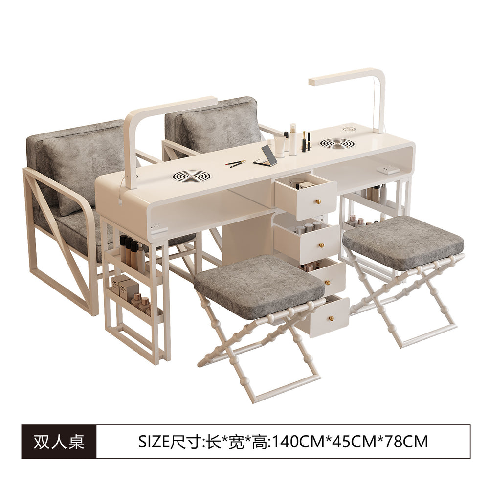 Widened 45cm nail table and chair set - special offer! economical single/double, light luxury, multi-functional, odorless, carbon steel with baked enamel finish