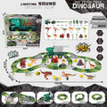 hot-selling electric dinosaur track car diy versatile assembly building educational roller coaster tunnel toy wholesale