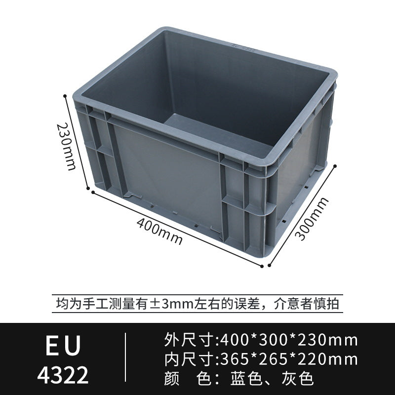 Grey European standard EU box plastic turnover box with lid auto parts industrial logistics box warehouse workshop transit eu plastic box