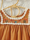 e-commerce vintage lace girl's dress, embroidered lace, small pocket, beach vacation dress, dropshipping available