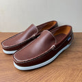 Men's loafers casual leather slip-on shoes - simple style, business commute, plus size available - real product photos