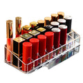 Lipstick organizer display case - multi-compartment storage shelf - trendy, girly, transparent design - home cosmetics organizer