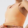 Fashion cross-border environmental-friendly mid-length fitness vest cross shoulder strap high collar sports tops beautiful back sports vest intimates