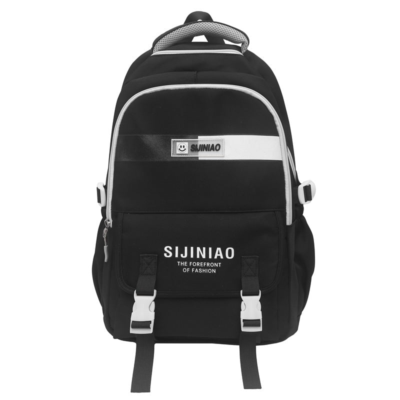 New contrasting color female junior high school student schoolbag fashion travel simple student backpack large capacity casual student backpack