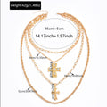 Long cross necklace wholesale european and american cross-border alloy jewelry women's exaggerated sweater chain niche high-end necklace
