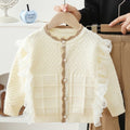 Girls' spring outfit set : new stylish cardigan jacket and lace pants two-piece set for girls - perfect for spring and autumn