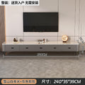 【no installation needed】240 snow mountain white rock slab + grey cabinet black aircraft leg tv stand