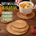 Rattan insulation mat oven mitts pot mat bowl mat high temperature resistant dining table mat plate mat coaster teapot holder casserole weaving