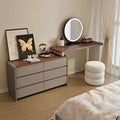 Bedroom dressing table  new walnut chinese cream style modern minimalist chest of drawers integrated makeup computer desk