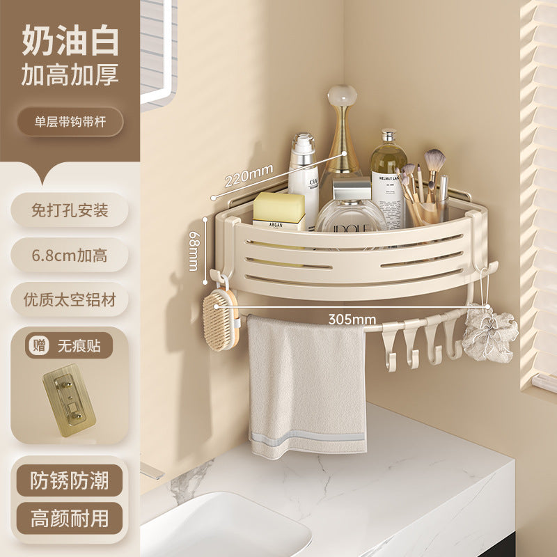 White bathroom shelf No punching toilet toilet toilet wall storage rack wall hanging cream wind