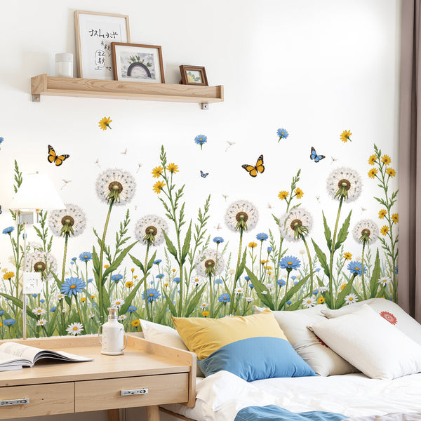 Dandelion flower skirting background wall decorative sticker living room sofa porch plant wall sticker 69150