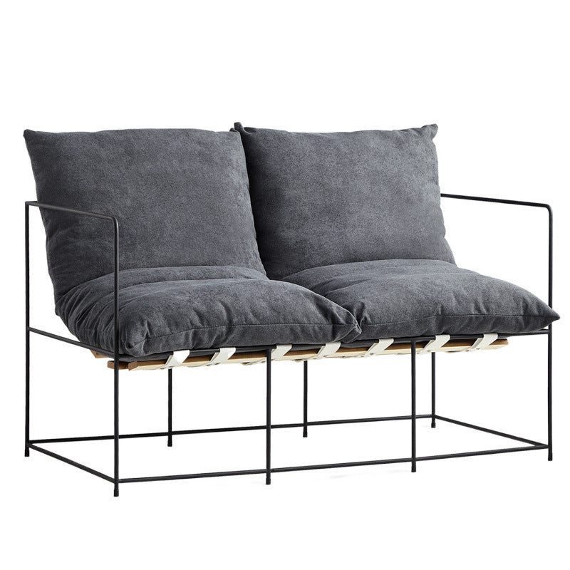 Scandinavian simple lazy sofa fabric iron single lounge chair lunch break accessible luxury reading casual chair bedroom office