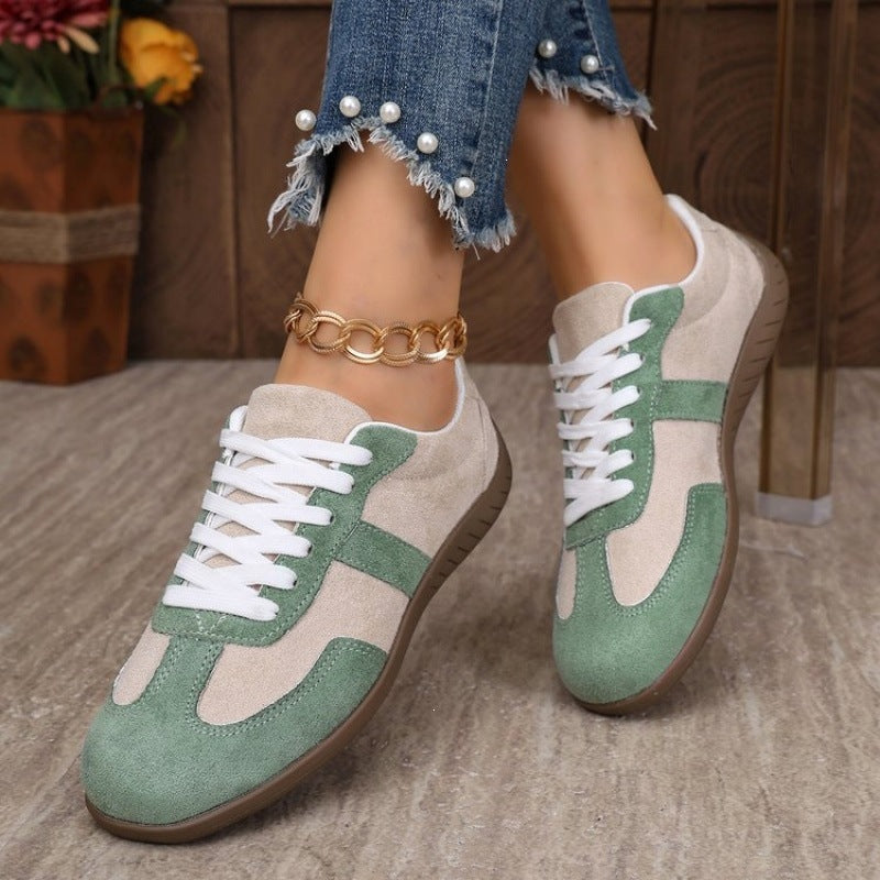 Plus size soft sole retro german army trainers women's  early autumn new flat bottom athletic casual shoes versatile women's footwear