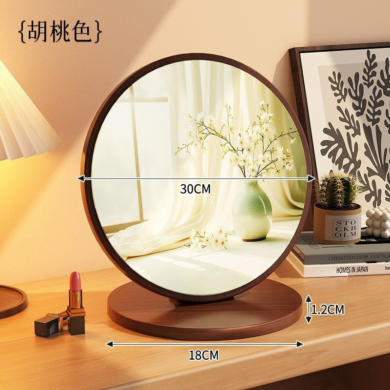 For homesolid wood cosmetic mirror women's bedroom dressing table mirror retro portable foldable large desktop desktop dressing mirror