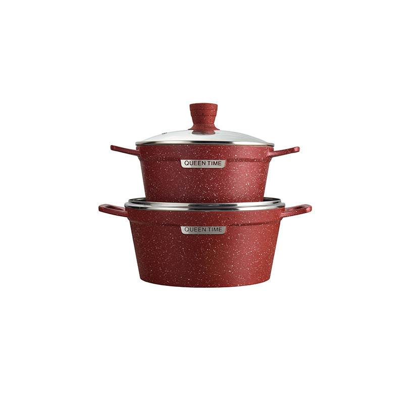 Export high-end die-cast soup pot suit medical stone european and american marble ten-piece set manufacturer wholesale pot suit