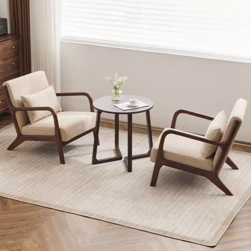 Balcony tea table and chair combination small apartment one table and two chairs household solid wood simple three-piece set reading and drinking tea cp