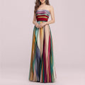 summer new women's clothing - cross-border  us & europe - fashionable bandeau colorful printed party dress
