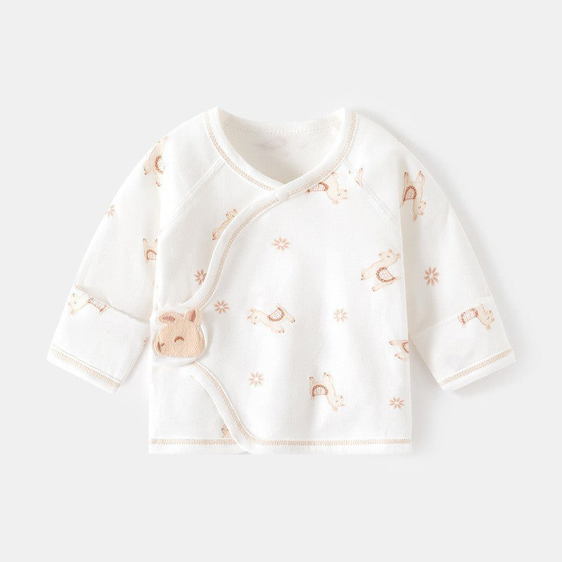 Babibele newborn baby clothes boneless fall and wintervelcro half back pajamas full month monk clothes baby tops