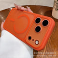 Creative detachable lens compatible iphone 17 pro max soft-touch sand magnetic phone case, iphone 14 drop-proof