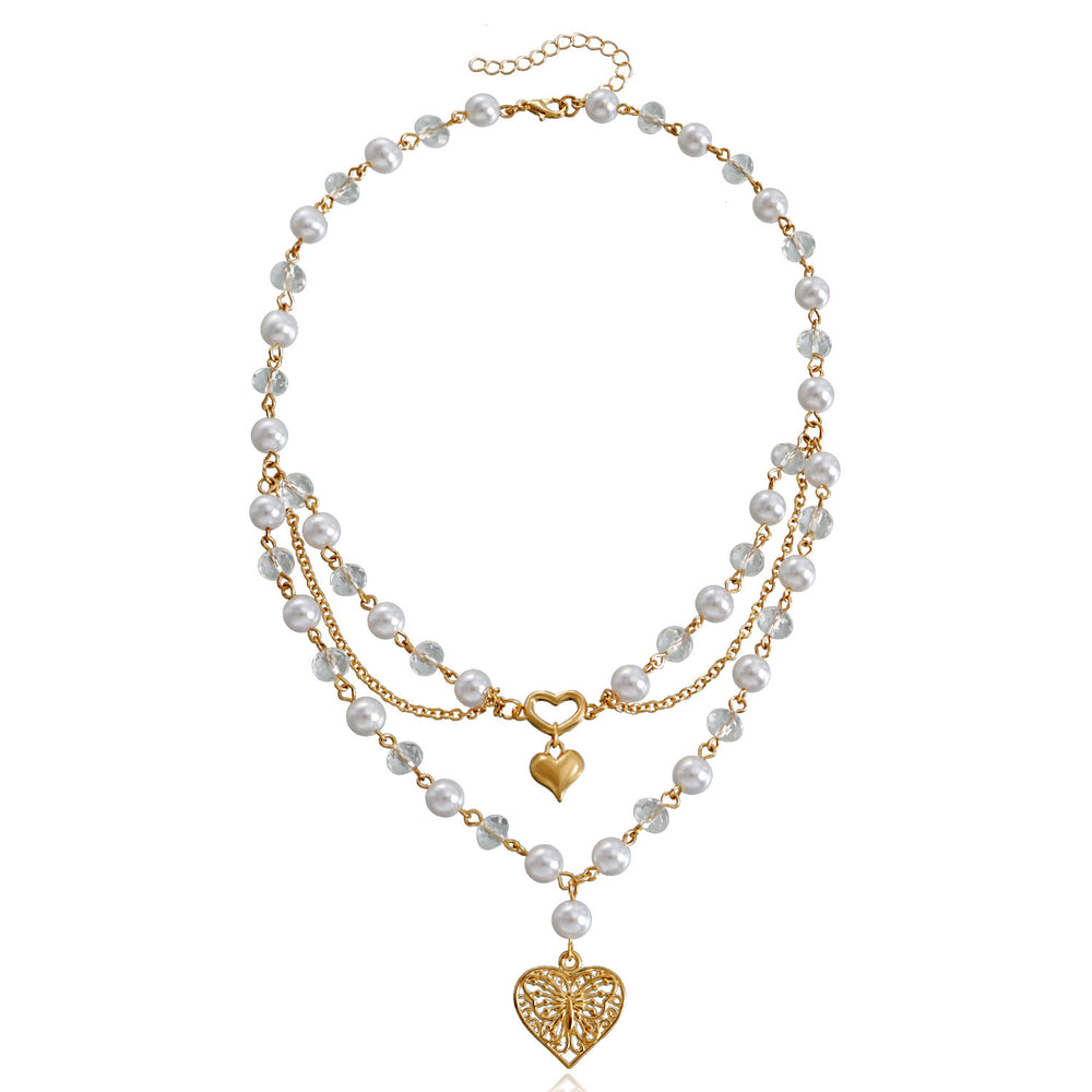 Pearl sweater chain wholesale european and american cross-border cross necklace punk multi-layered wearing light luxury niche clavicle chain for women