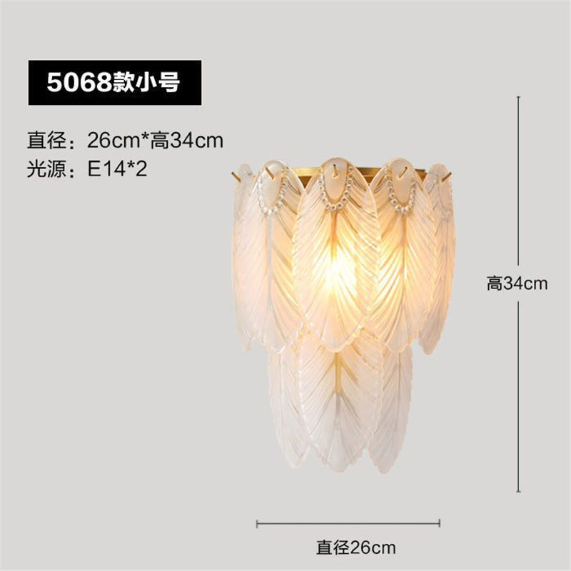Accessible luxury style crystal wall lamp casual living room tv background wall bedroom bedside corridor aisle staircase wall lamp