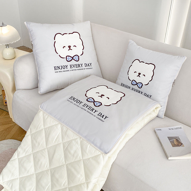 Cartoon pillow quilt dual-purpose pillow lunch break cushion dormitory office cushion single brushed air-conditioning pillow quilt