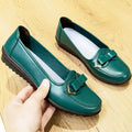 Soft leather soft bottom ladieswear shoes flatsabrasion resistantwaterproofbows work shoes wechat group purchase live broadcast one piece dropshipping