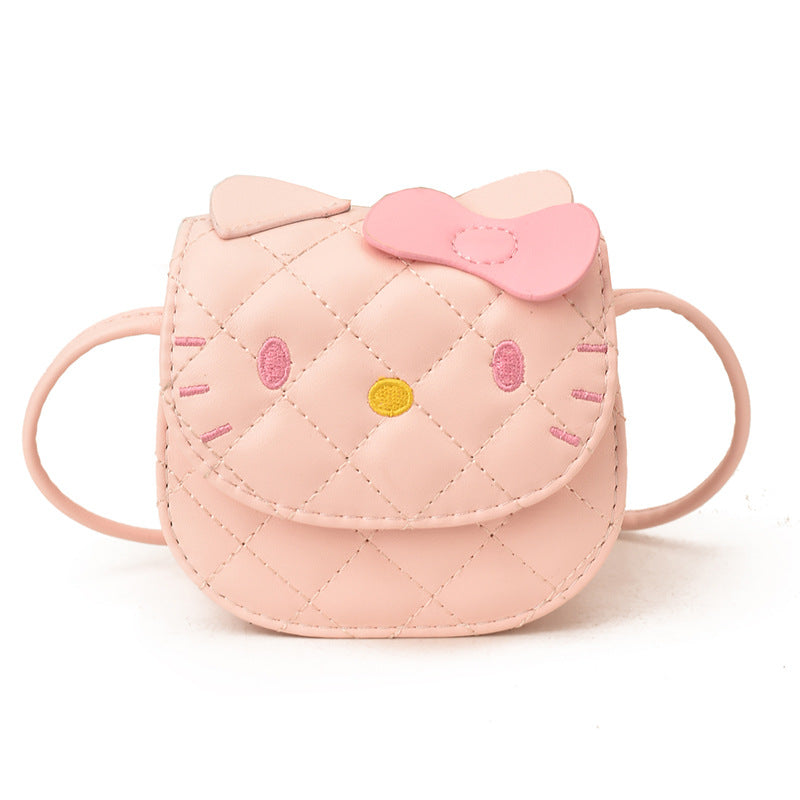Cartoon kids' bag 2026 new family cute cat mini crossbody bag girls' coin purse compact lipstick bag
