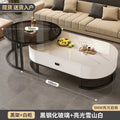 Rock slab coffee table living room for homeaccessible luxury modern tea table new arrival oval classy small apartment coffee table