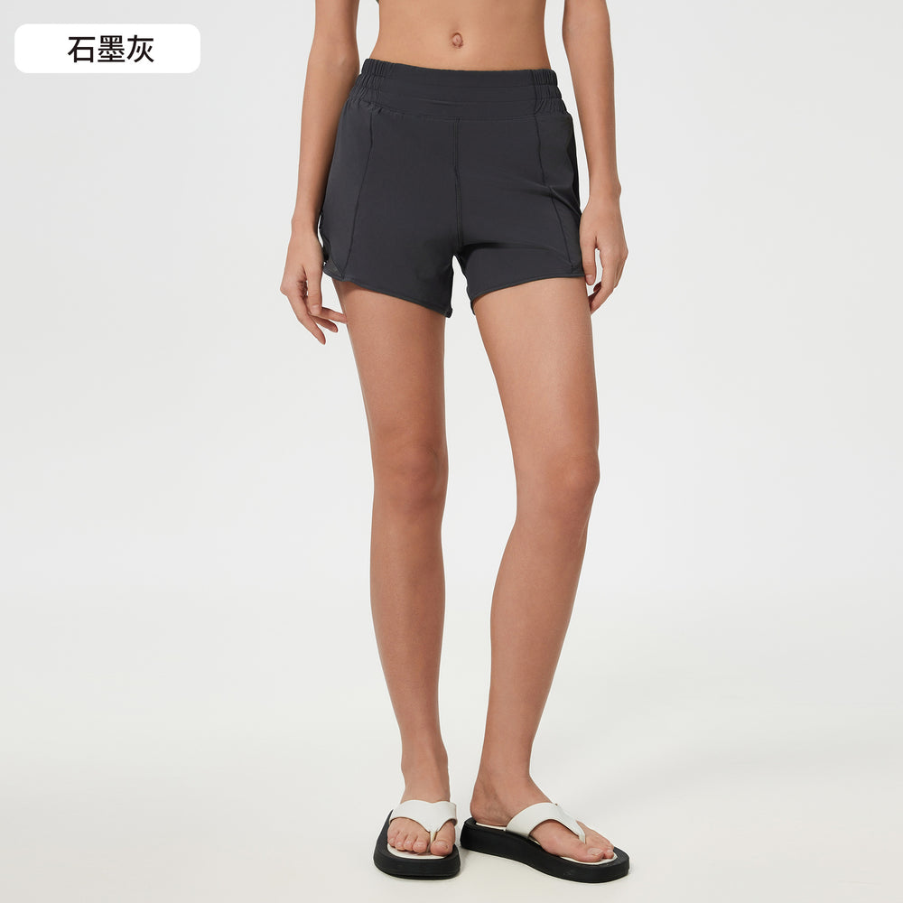 Loose quick-drying sports shorts for women summer lined running training fitness pants high waist yoga shorts d25004