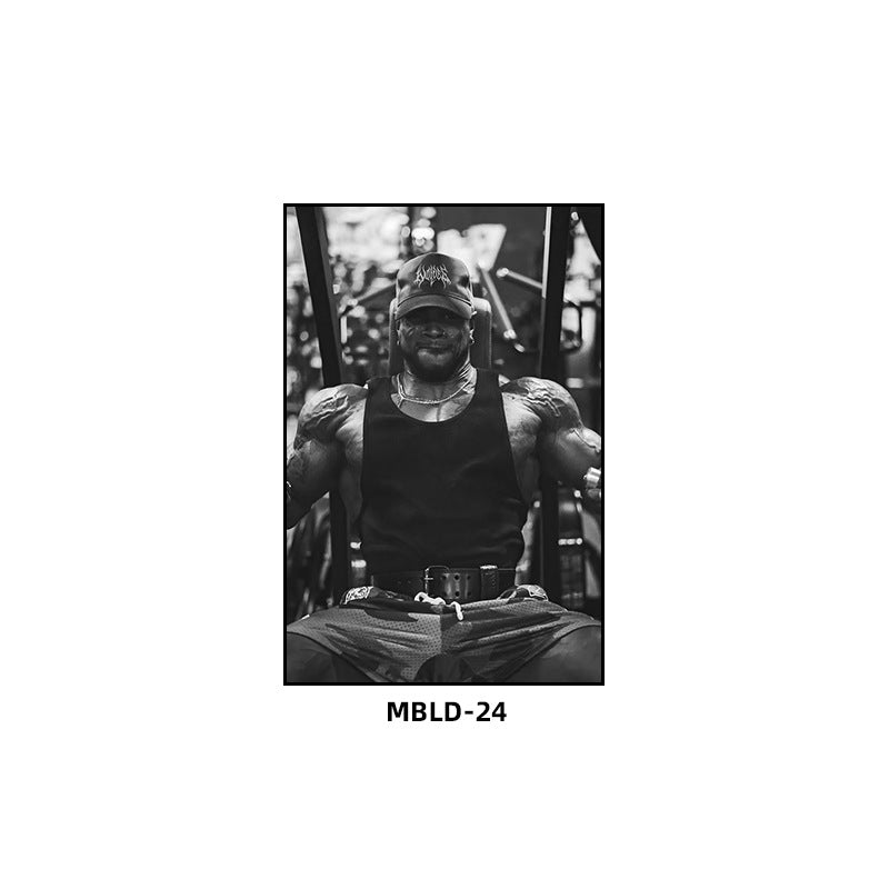 Gym wall decoration painting Brandon Hendrickson boxing gym fighting muscle man hanging painting bodybuilding personal trainer