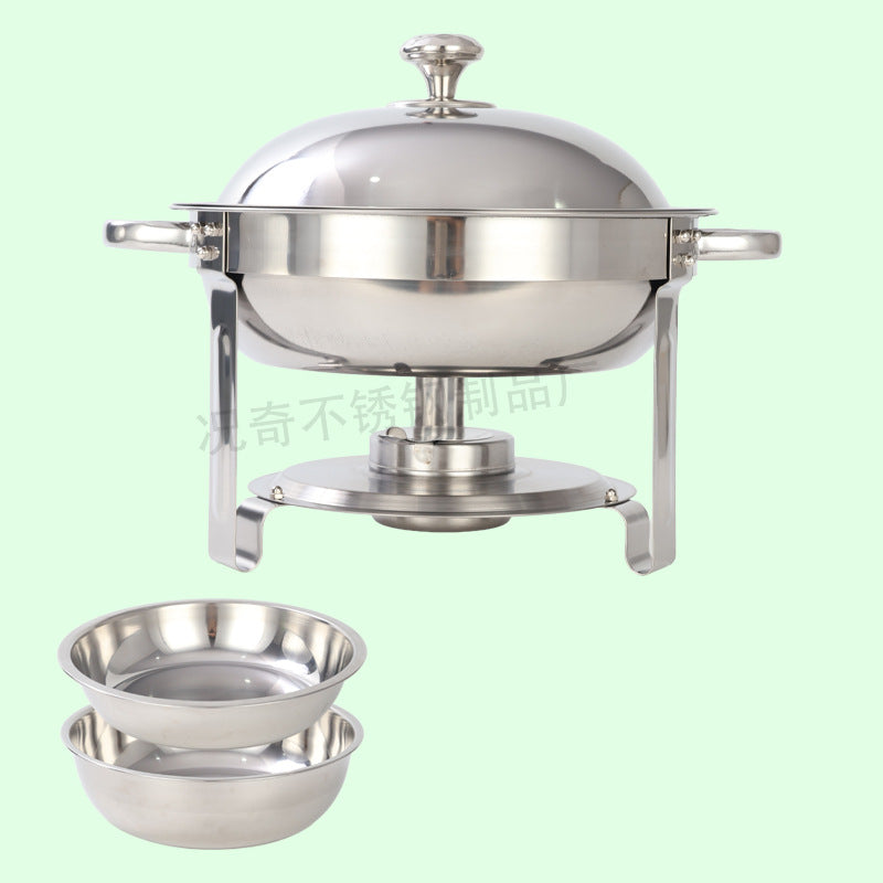 5qt stainless steel gold round furnace insulation buffet furnace suitchafingdishbuffetsetcross-border