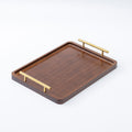 Accessible luxury retro nanzhu tea tray tray bamboo commercial rectangular tea tray pastry handle bbq serving plate