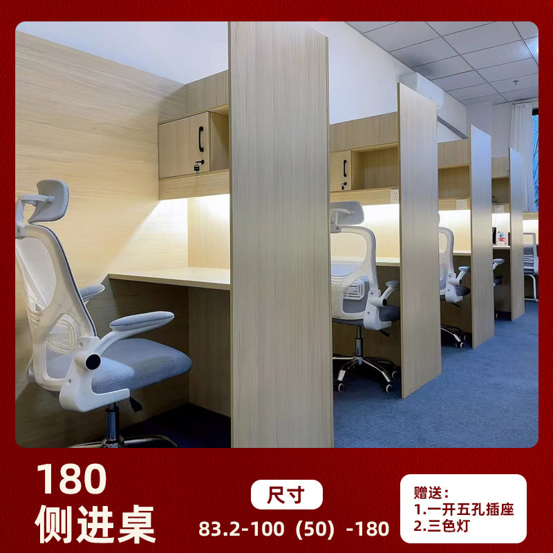 Study table, self-study room, immersive solid wood particle board, balcony corner partition table and chair, for home postgraduate entrance examination student desk