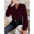 fashion:  autumn new arrivals - chic, minimalist, casual v-neck long sleeve loose fit shirt for women (us/eu)