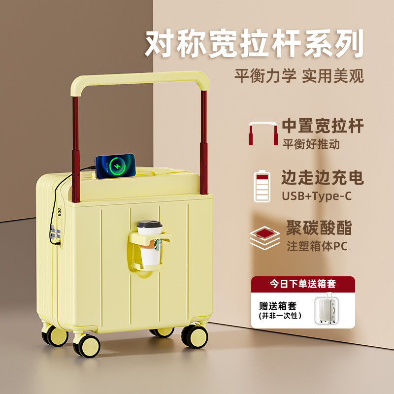Luggage Wide tie rod Multifunctional password box New 20-inch boarding case Student travel password box Large capacity box