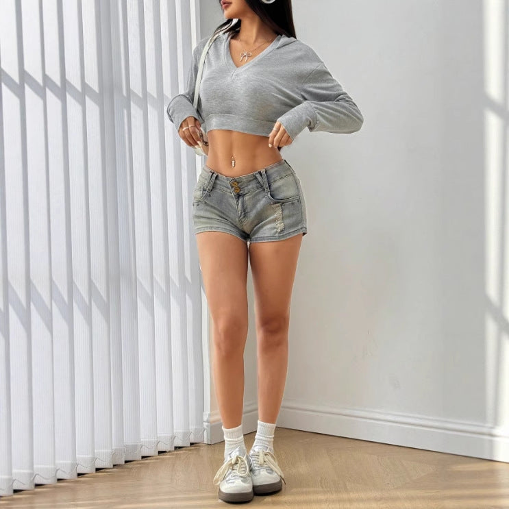 Pre-sale-73107# fashion cross-border new women's long sleeve slim fit hot girl women's shirt sweatshirt