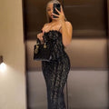 European and american cross-border women's fashion:  summer new arrivals - sexy, elegant, slim-fit, and figure-flattering lace black slip dress