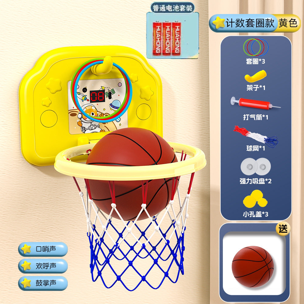 Kids' hanging basketball hoop - indoor/outdoor, no drilling required, foldable, with scoring system and rings - perfect for kindergarten basketball games and toys