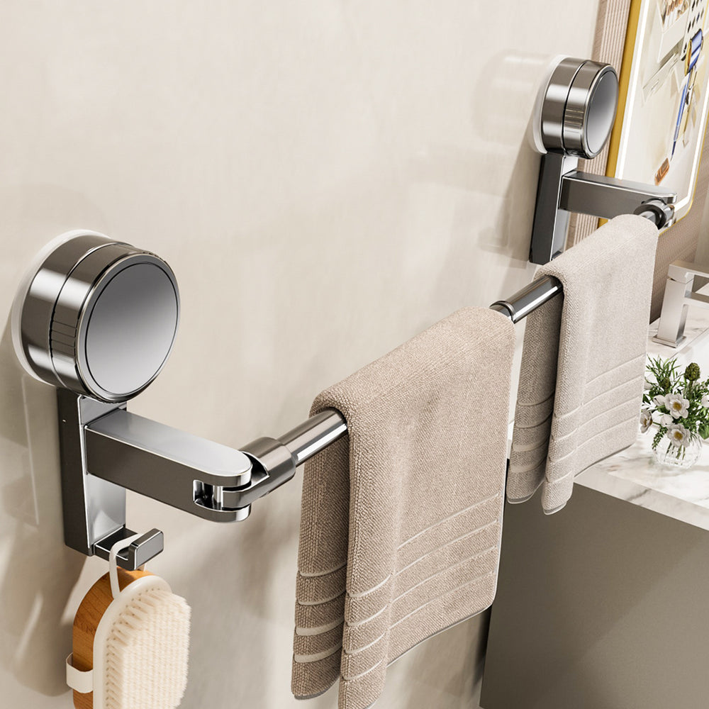 Suction cup extendable towel rack - no drilling required, bathroom hook, bathroom accessory organizer, towel bar, storage rack