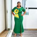 Amazon fashion banquet elegance long dress african cross-border foreign trade  plus size women's dress