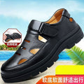 Special big salemen leather shoes summer new chinoiserie lightweight soft bottom crocs shoes breathable cut out men's shoes men sandals