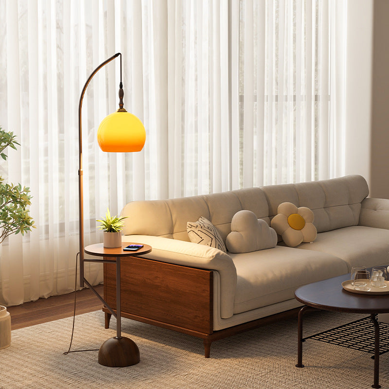 Floor lamp living room sofa side storage rack integrated bedroom grapefruit sunset lamp medieval atmosphere coffee table vertical table lamp
